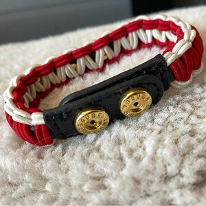 Henri Bendel Woven Red & Black Adjustable Bracelet NWOT